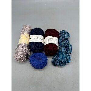 Mixed Yarn Lot 5 Skeins Romance Handwash Shape Dry Flat Assorted Colors Textures